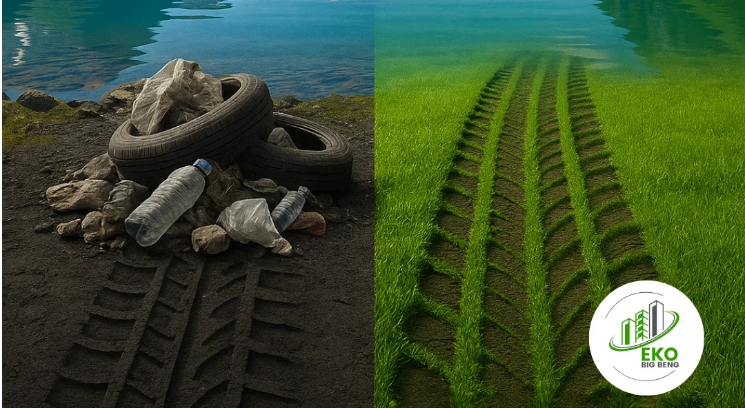 Отпадни гуми оставаат траги